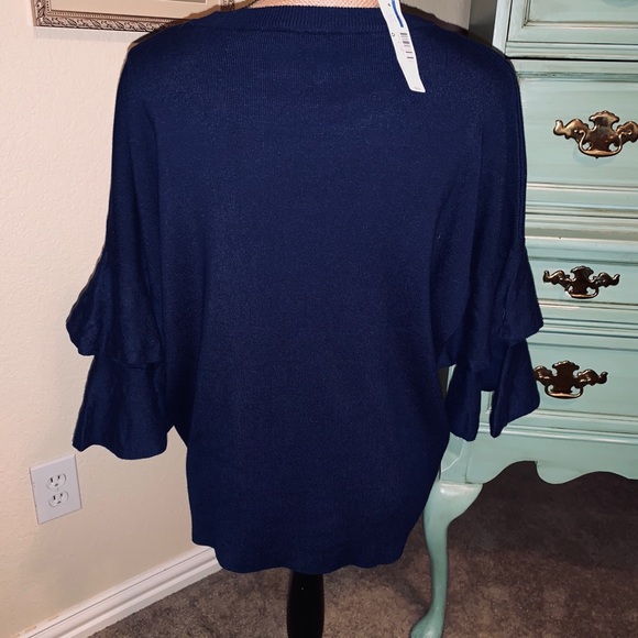 🌺Double Ruffle sleeve Sweater Top - Picture 3 of 4